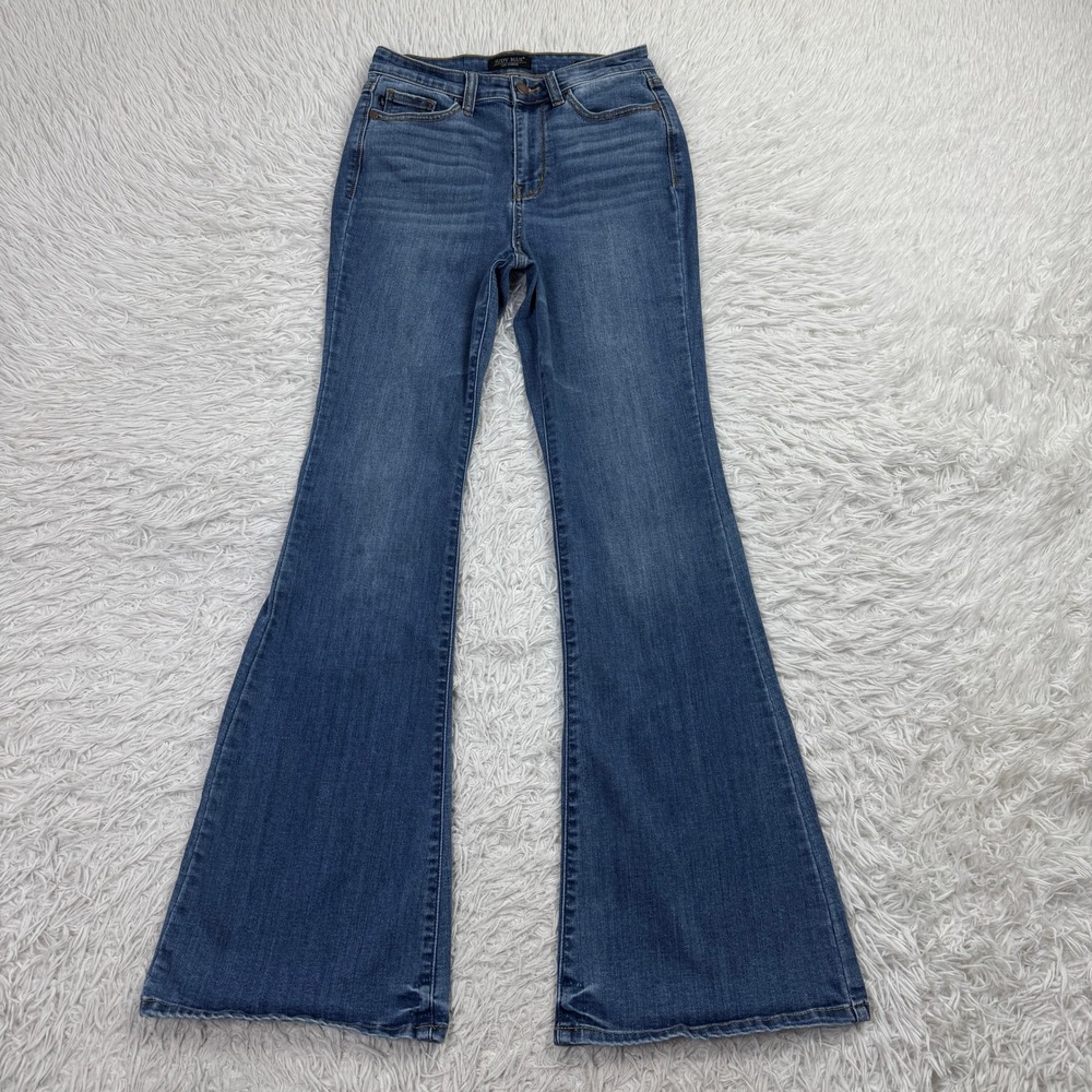 Judy Blue Pants Womens 5/27 Blue High Waist Classic Flare Denim Jeans Casual